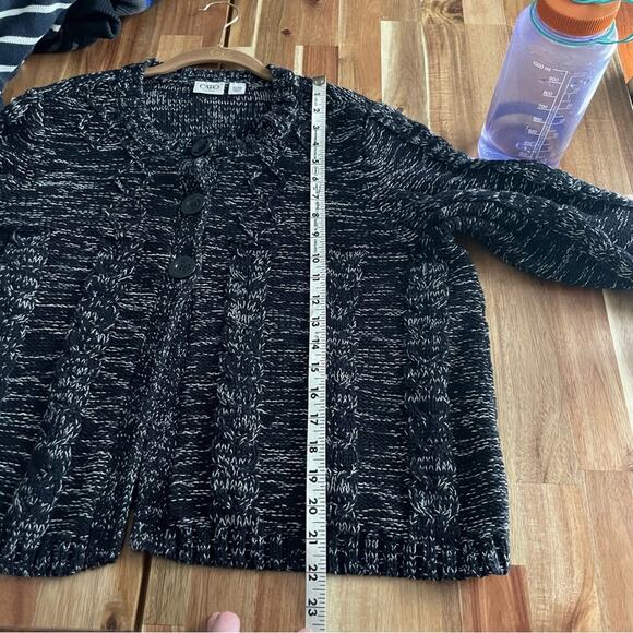 Cato Plus SIze Cardigan Sweater Black Heather Waist length, half sleeves - Picture 5 of 5